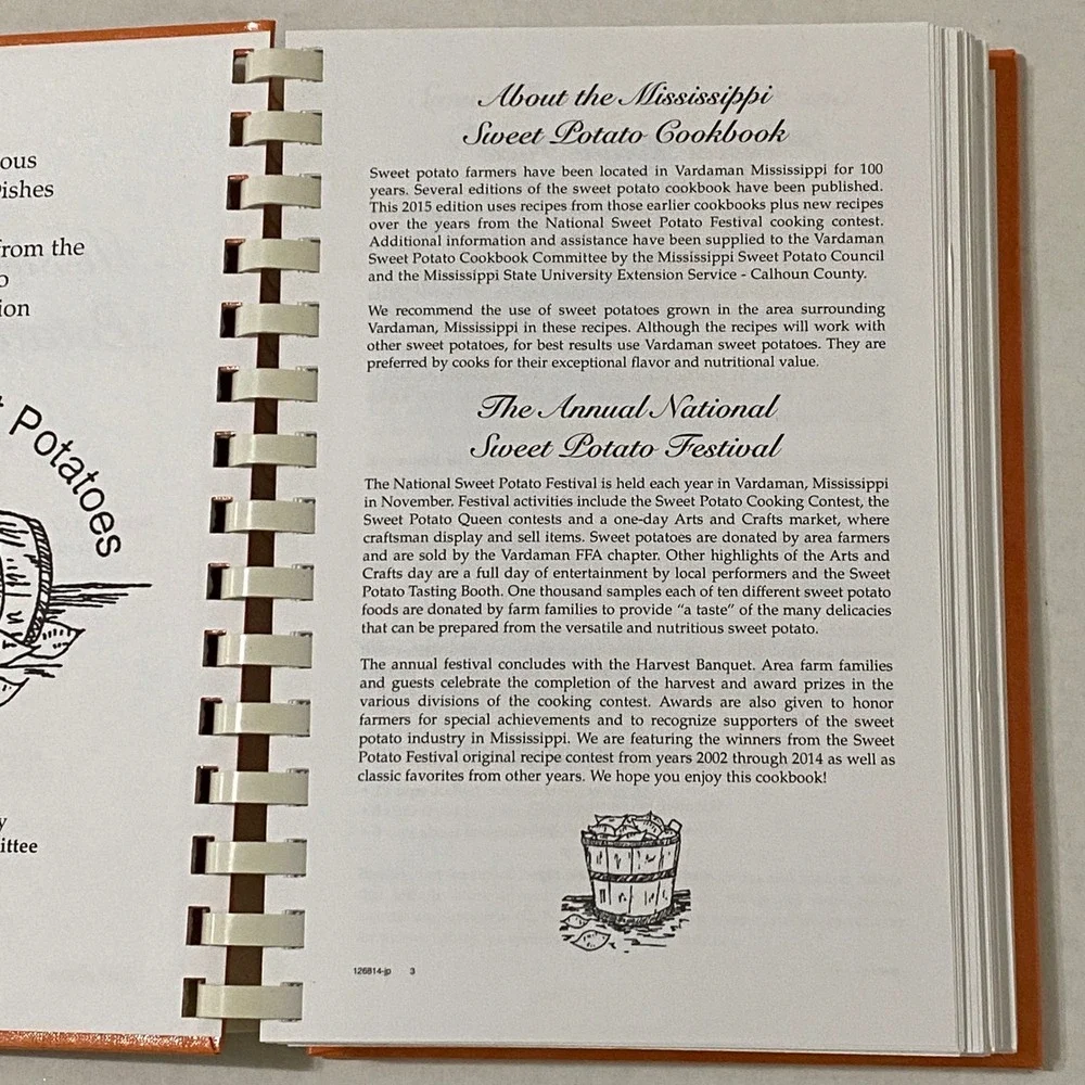 Mississippi Sweet Potato Cookbook Vardaman Recipe Collection HC Spiral 2015